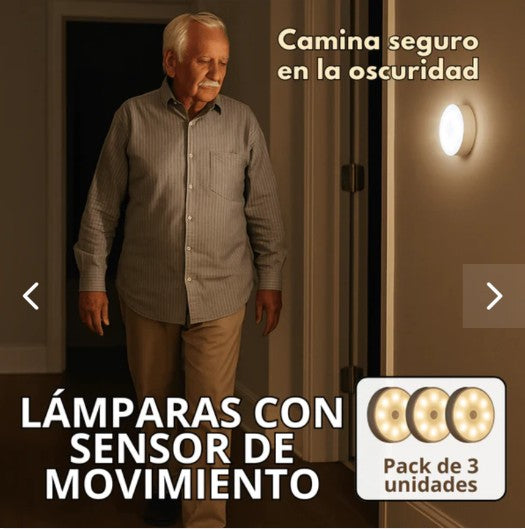 PACK 3 luz led sensor calida/fria