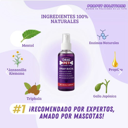 Oral Pet Spray Bucal Limpiador Mascotas